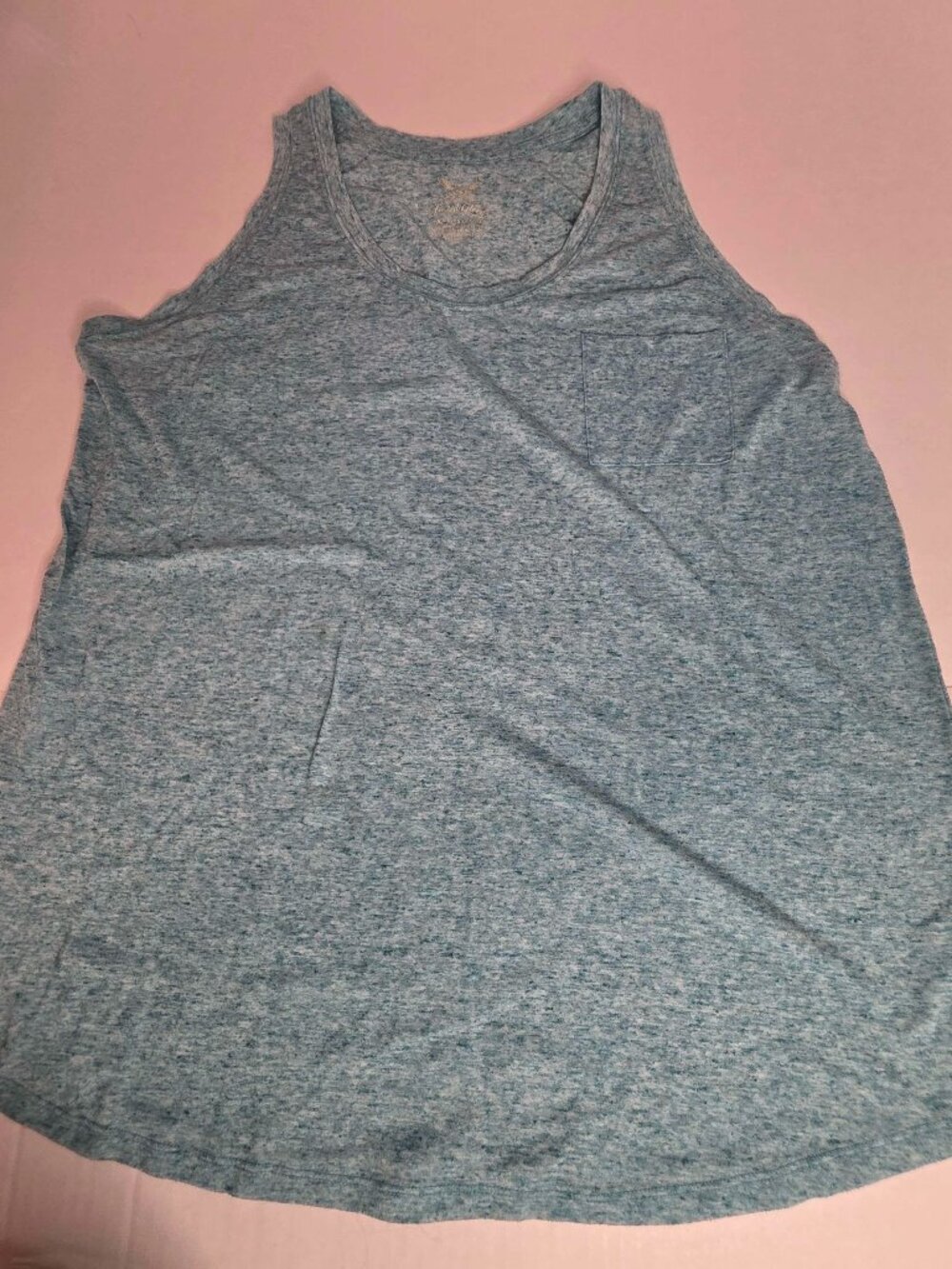 Faded Glory Teal Green Heathered Tank Top High Neck Size XXL